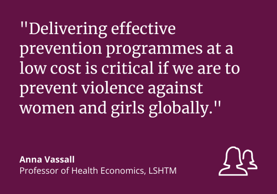 One third of women and girls globally experience violence during their lifetime. 🆕 research suggests investing in community-based programmes to #EndVAW improves health and are cost-effective. 👉 bit.ly/3ILOfGZ | #GlobalHealth @LSHTM_GHECO @LSE_WPS @The_MRC @FCDOGovUK