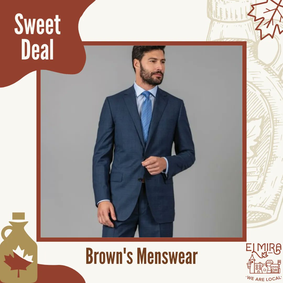 Visit Browns Menswear before April 3rd to receive group pricing on men's suits for your upcoming wedding. Offer valid in-store only. For more info, visit buff.ly/3iCmjut.

Browns Menswear celebrates its 100th anniversary this year! What an accomplishment! 🎉
#WeAreLocal