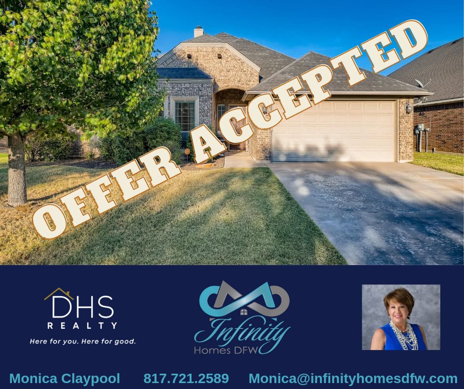 MonicaDfw's tweet photo. Offer accepted!!!! #DHSRealty #Infinityhomesdfw #LoveMyClients #YeseveninBurleson https://t.co/50dBJXa5H2