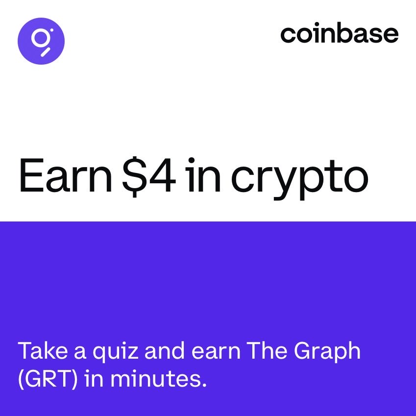 JeremyDWilson's tweet photo. You can earn $4 in GRT by learning about The Graph on @Coinbase. Watch lessons, take quizzes, and earn crypto in minutes: https://t.co/PxdAvdU638 https://t.co/mIFkppdr3r