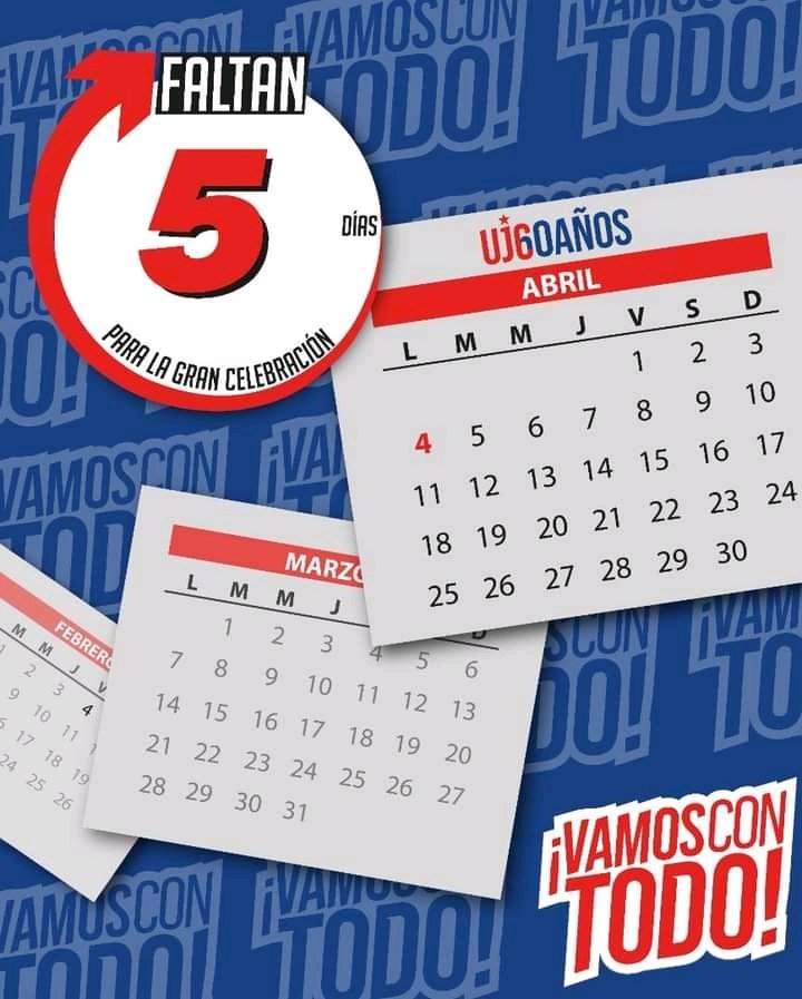 UjcCmg's tweet photo. Falta poco sólo 5 días 
#VamosConTodo https://t.co/FyQyqPfIvD