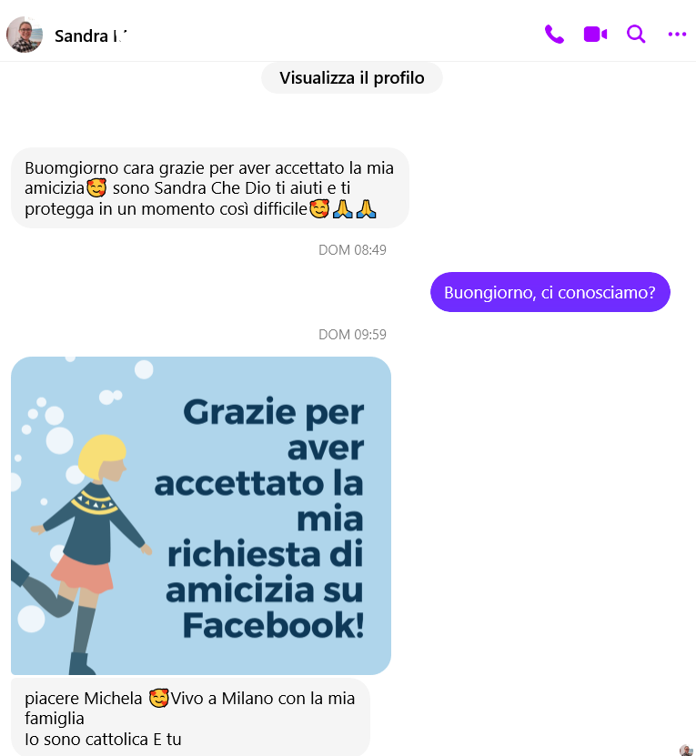 Ho ricevuto una richiesta di contatto su Facebook e già mi fa strano. Accetto e mi arriva questo messaggio: <a href="/Dio/">Dio</a> sei passato al network marketing? 🤣