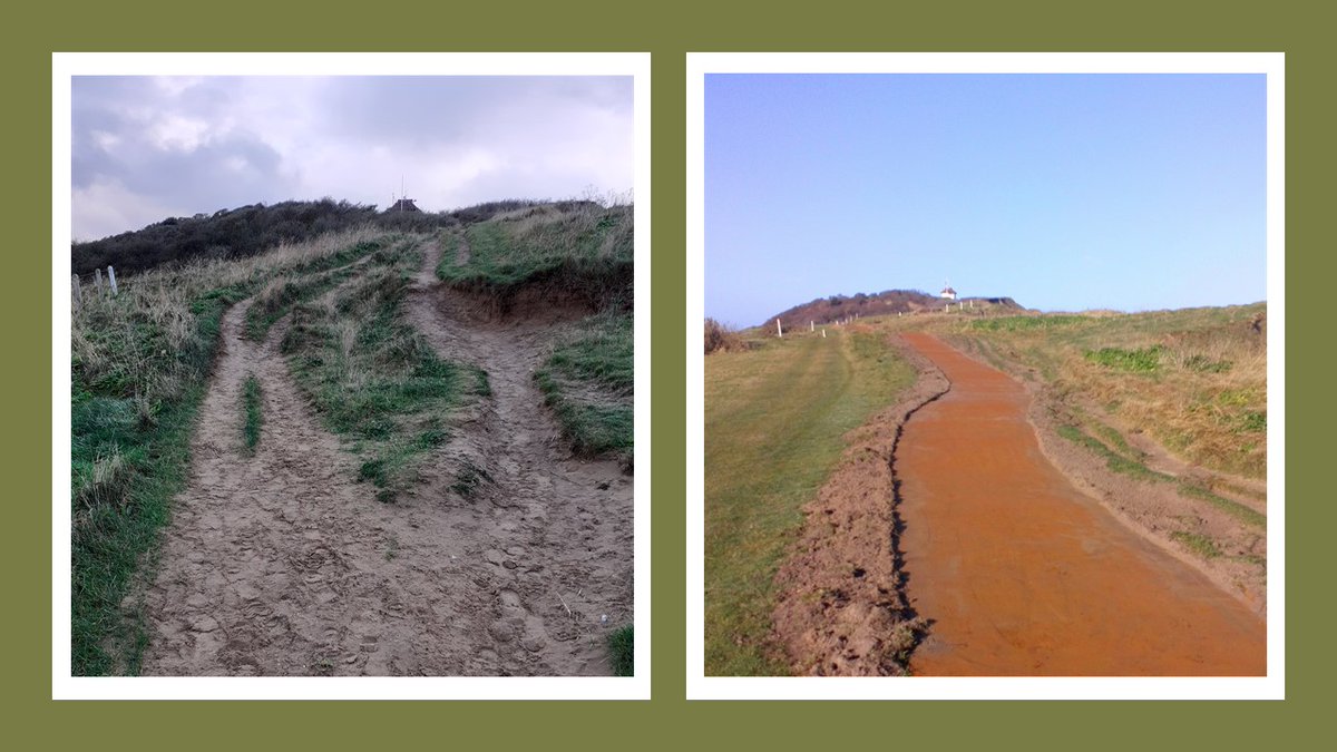 Skelding Hill, #Sheringham (along the Norfolk Coast Path) is open! Thank you for all the positive feedback so far - we hope you enjoy the new path surface! 
#NorfolkCoastPath #Norfolk #VisitNorthNorfolk