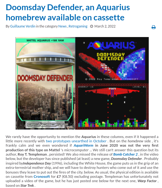 loudscotsbloke's tweet photo. I got a mention on an online retro mag!!! Awesome! π
#doomsdaydefender #mattelaquarius https://t.co/IZIFpa7VXQ