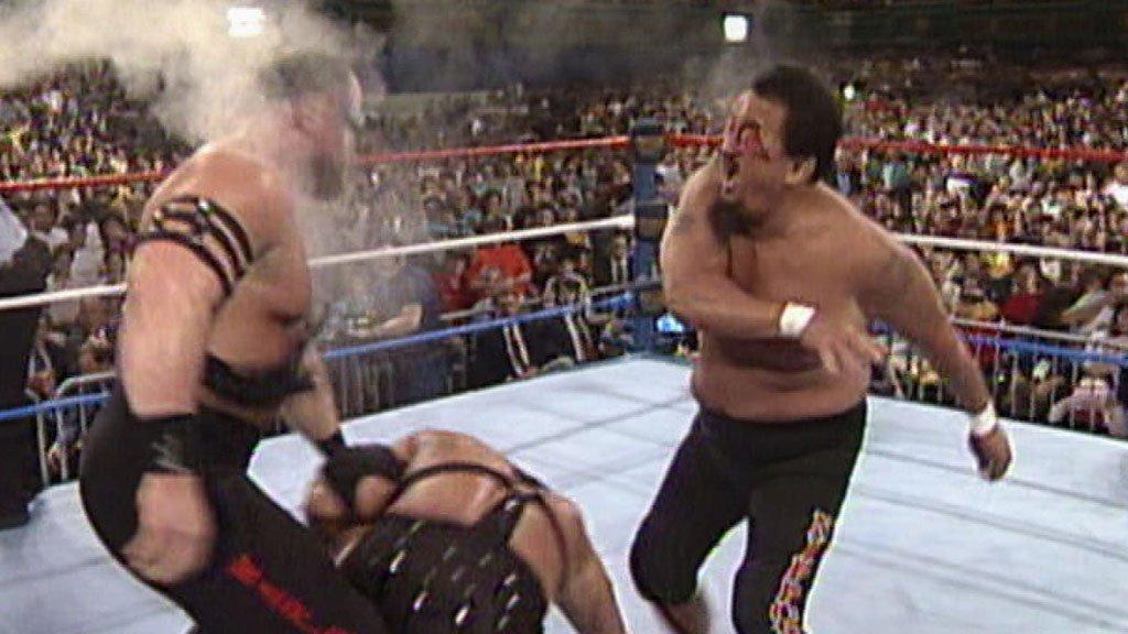 andrewnicol111's tweet photo. DEMOLITION (c) vs THE POWERS OF PAIN and MR FUJI. Handicap match for the WWF Tag Team Championship. Ax pins Mr Fuji to win the match and retain their titles. Demolition 45 points, PoP and Mr Fuji -7.5 points #wwe #wwf #wrestling #wrestlemania #demolition #powersofpain #mrfuji https://t.co/zSfLaFw2Hw