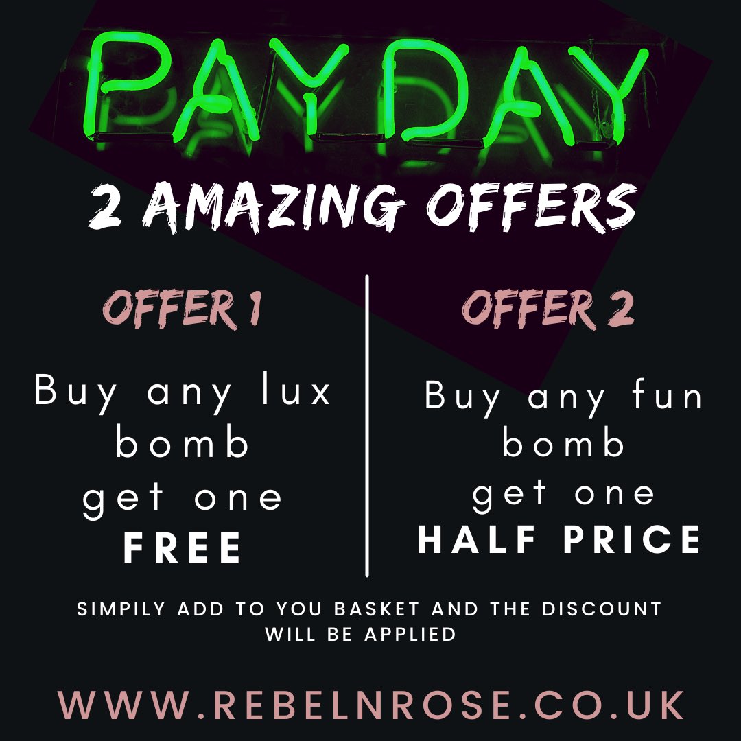 #payday offers are now live on the website . Check them out . #bathbombs #bathart #Vegan #CrueltyFree #handmade #SmallBusinesses #shopsmall #supportsmall #offers