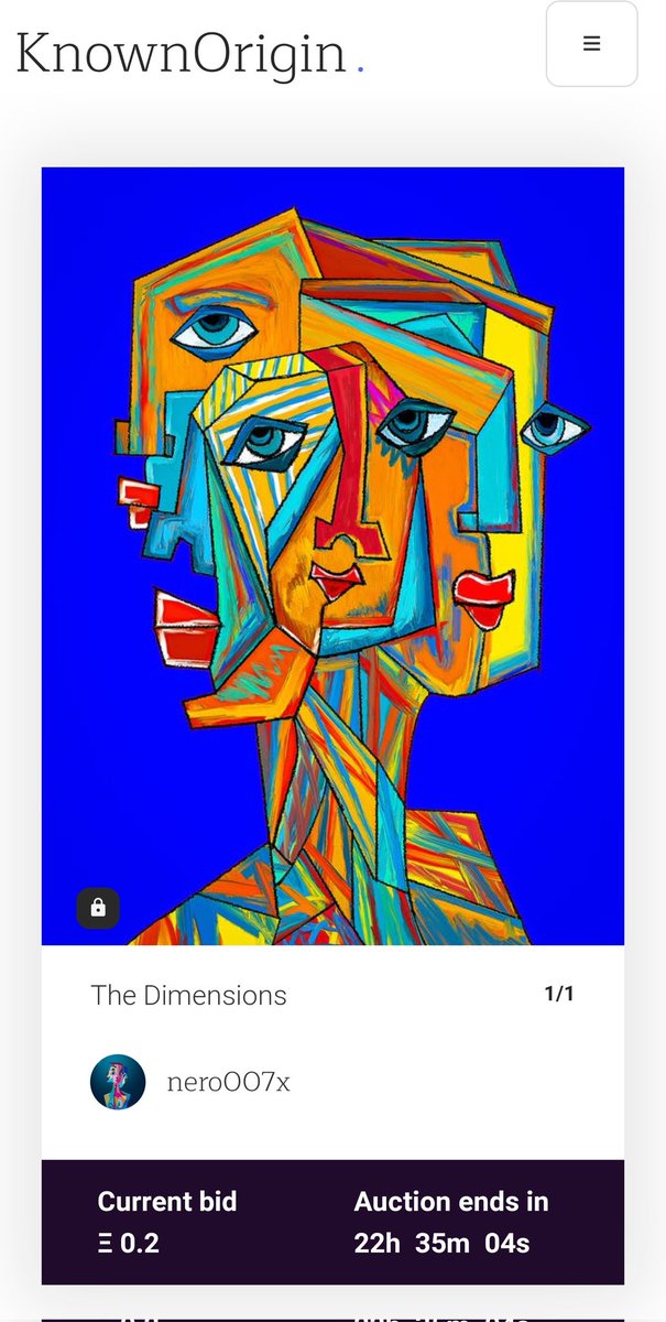 DileepvarmaNERO's tweet photo. Hey #NFT community,
I am so glad to share that one of my best work 'The Dimensions'  got a bid on @KnownOrigin_io from some collector on @District468 
I am so grateful to District468 featuring not only me but hundreds of artists on their platform.
#nftart #NFTartist #nftcollector https://t.co/7jZTTKGFe0