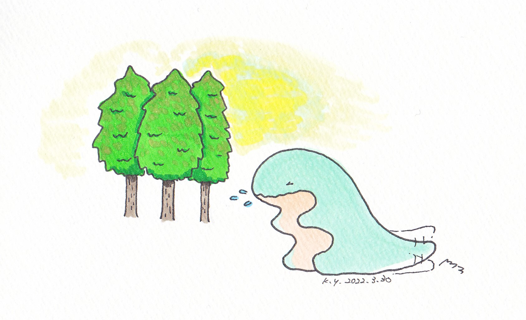 ゆりこうだい 2330 1 スギ花粉 一日一絵 イラスト 手描きイラスト コピック Copic かいじゅう 怪獣 スギ花粉 花粉症 T Co Cqao8tbwj9 Twitter