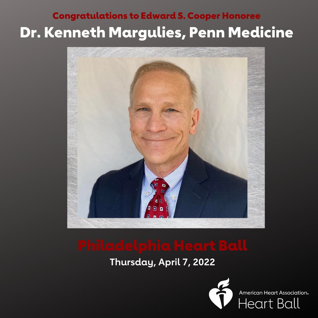 Congratulations to the Philadelphia Heart Ball Edward S. Cooper honoree, Dr. Kenneth Margulies of <a href="/PennMedicine/">Penn Medicine</a>.  spr.ly/6013KQKj7