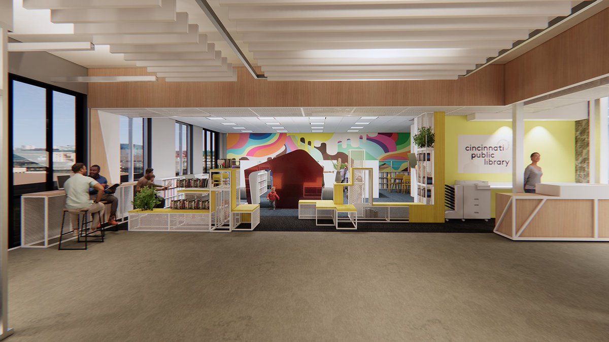 cincylibrary's tweet image. First renderings are here for the new Madisonville #NextGenLibrary! 🤩

Construction is set to complete later this year—we can&apos;t wait to share this space with you: cinlib.org/madisonville-p…