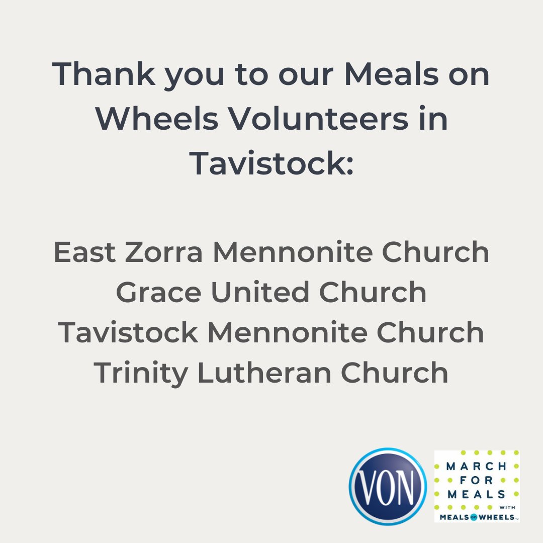 VONOxford's tweet photo. In Tavistock, four dedicated church groups and their members made it their mission to ensure our seniors and adults with disabilities would continue receiving nutritious meals, even in the midst of a global pandemic. 

#MarchforMeals2022 #MealsonWheels #OxfordCounty #Volunteer https://t.co/GexmRjHBPX