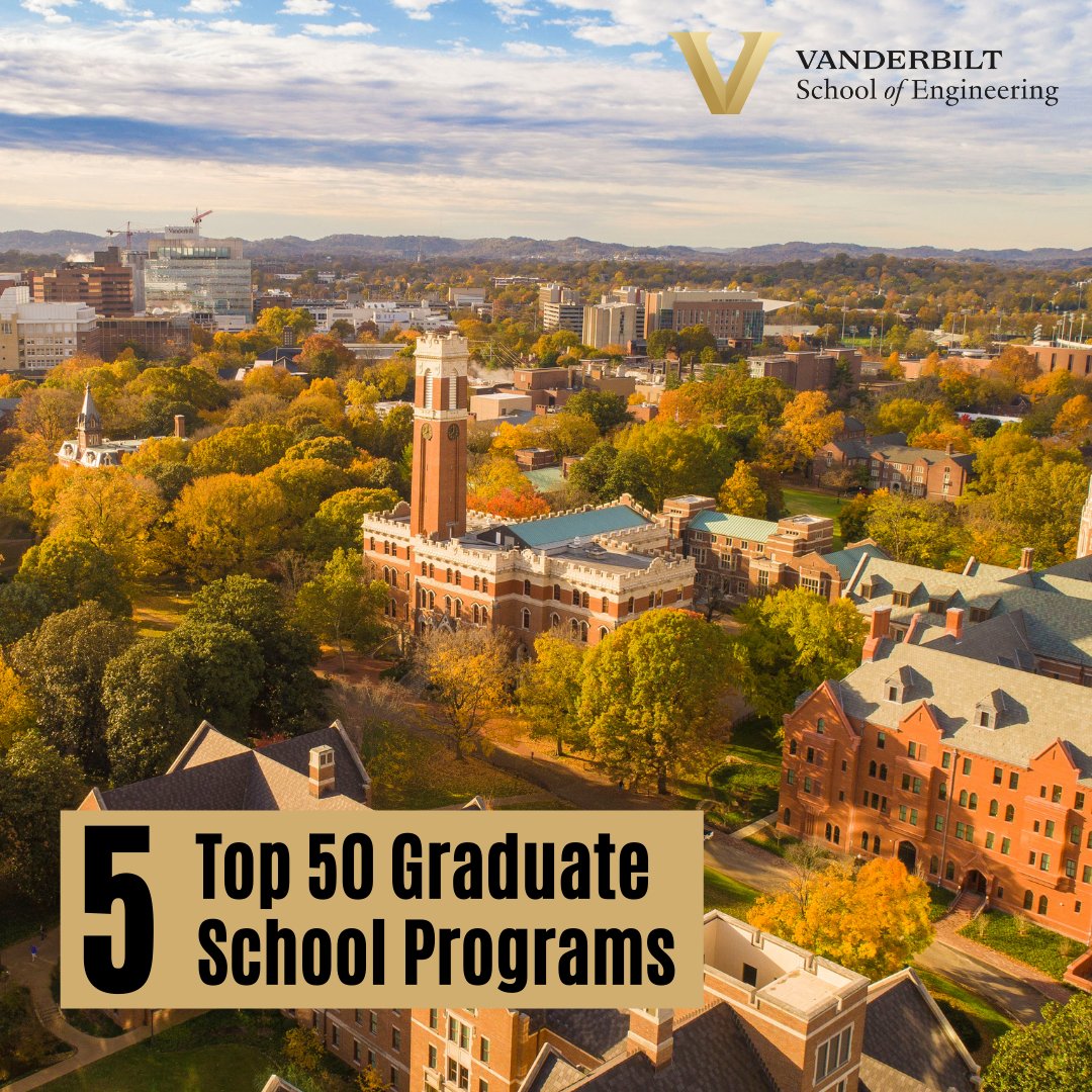 VUEngineering's tweet photo. The 2023 @USNewsEducation #BestGradSchool rankings are out, and Vanderbilt's School of Engineering graduate programs showed continued strength. Five graduate programs are in the top 50 of their disciplines. https://t.co/xI4AJXt4wo https://t.co/WnYRkhgoZy