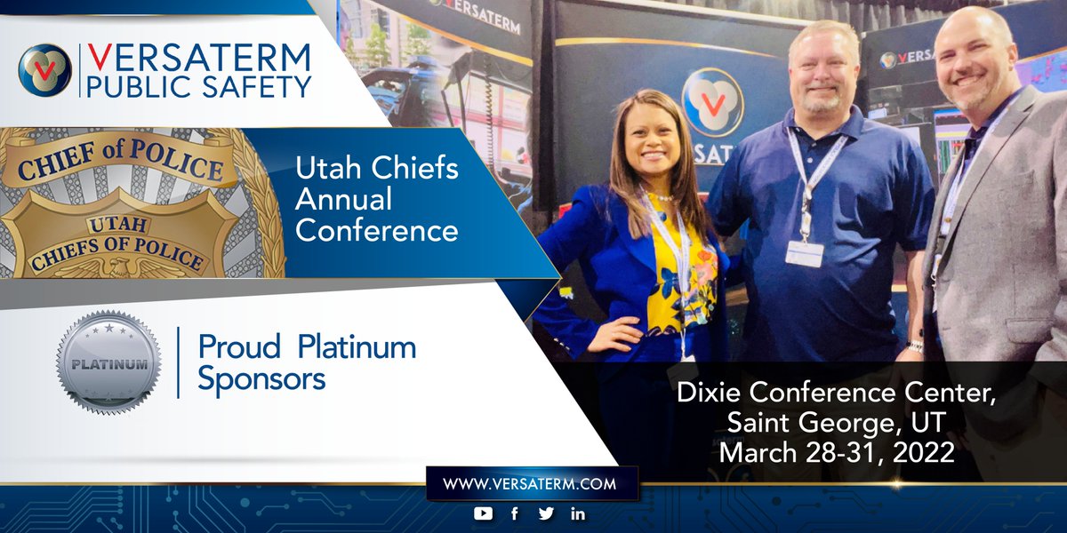 VersatermInc's tweet photo. #TeamVersaterm and @SPIDRTech thank the @Utah Chiefs of Police for hosting a fun and successful conference honoring great leaders who inspire us all with their unwavering commitment to public safety and the communities they serve. #UCOPA #PublicSafety https://t.co/D2bopzk2nk