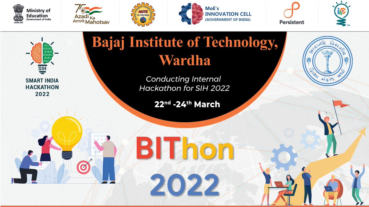 bitwardha's tweet photo. @EduMinOfIndia 
@mhrd_innovation 
BIT, Wardha organized internal hackathon for #SIH2022 and nominated 15 teams of the software &amp; hardware editions out of 30+ teams
Teams Participated: 31
Students Participated: 191
Hardware : 18 Teams
Software: 14 Teams
 #smartindiahackathon2022 https://t.co/daB7CknSWr