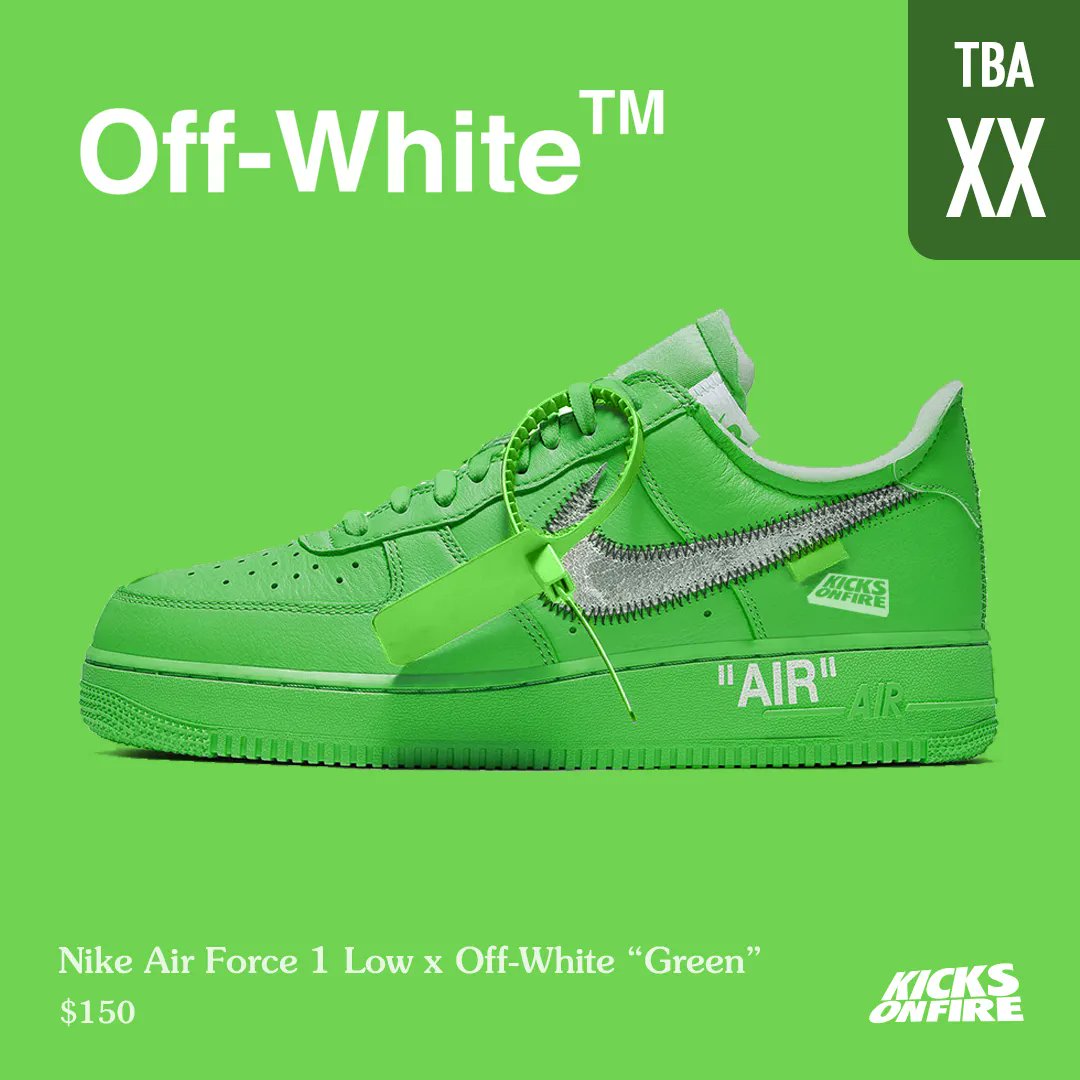 KicksOnFire on X: Nike Air Force 1 Low x Off-White “Green” 🤑 Need this  release ?  / X