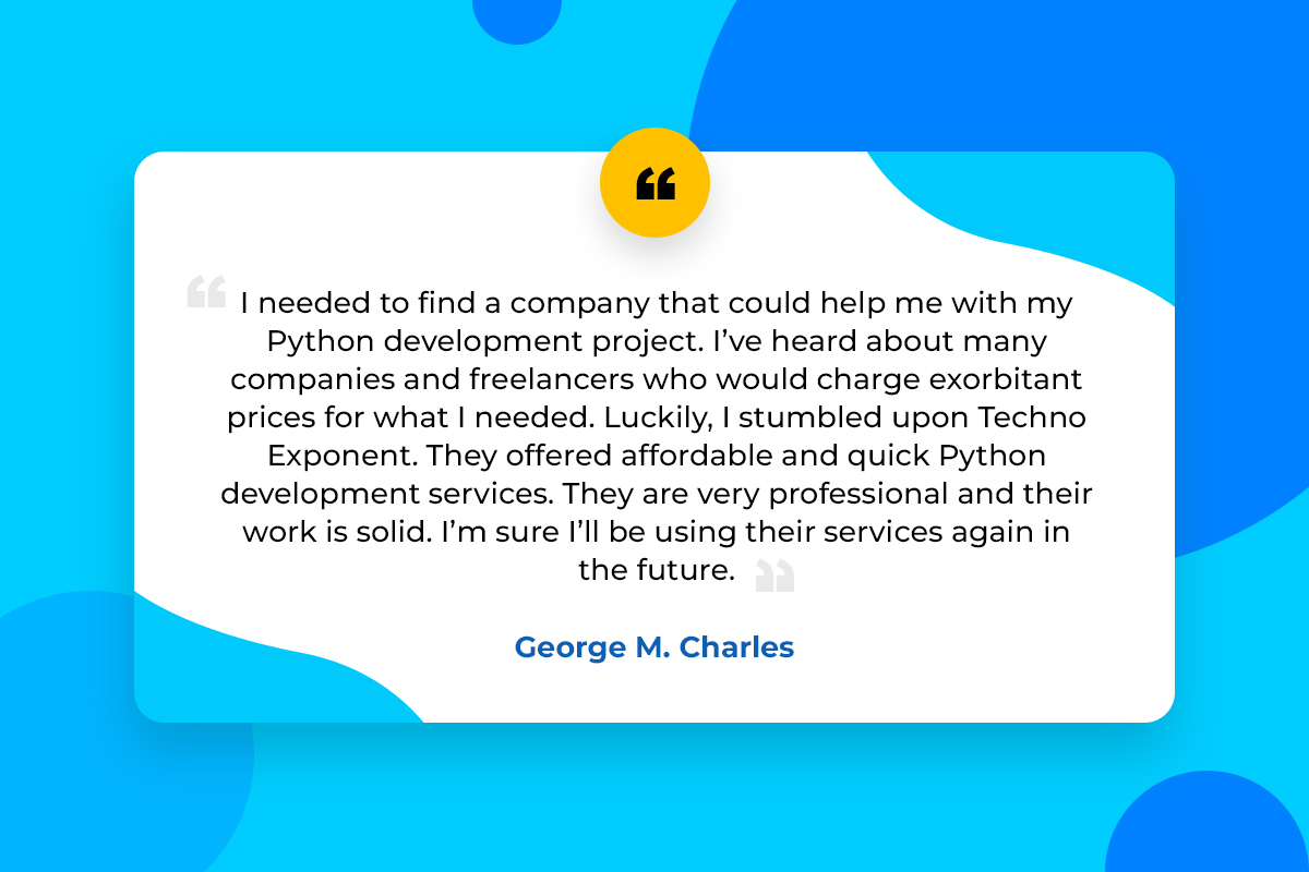 Techno_Exponent's tweet photo. Techno Exponent is delighted to hear what our esteemed client has to say about us. 
to build your next python project see details : https://t.co/zxcXncHTNN
+91 8900027268, +91 9239285916 sales@technoexponent.com
#python #buildpythonapp #pythonproject #pythonapp #pythondevelopment https://t.co/zL6xWZ6RBr