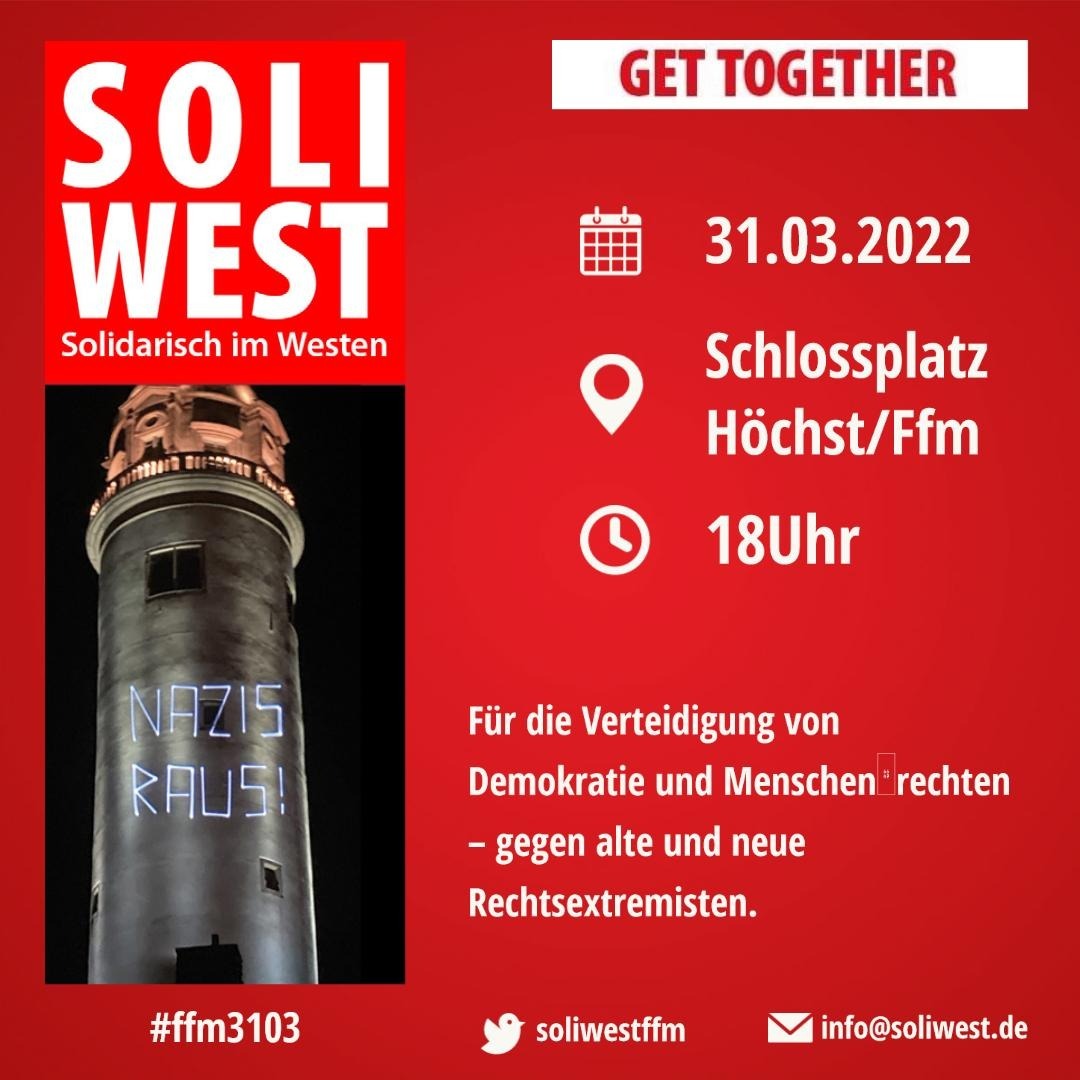 soliwestffm's tweet photo. Und wir erlauben uns, auch an diesem Donnerstag den hübschen Schlossplatz von hässlichen Menschen sauber zu halten. #ffm3103 #höchst #QuerdenkerSindTerroristen @QDstoppenFFM @HeddNachbarn @VVNBdaFfm @NordendgegenQD !B https://t.co/obqBX0y8VB