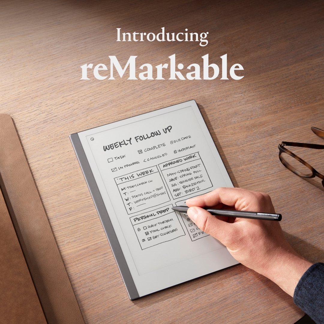 remarkablepaper's tweet photo. reMarkable. A digital notebook to support your workday.