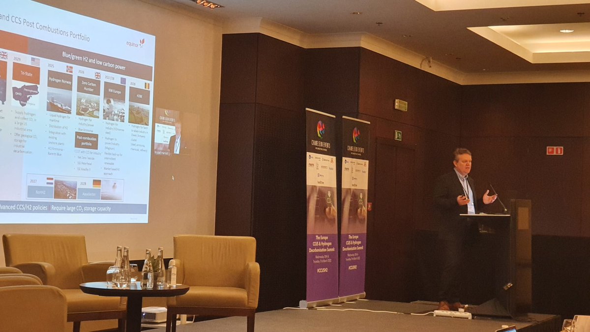 IOGP_EU's tweet photo. At the #CCUSH2 Summit, @EikaasSteinar @Equinor stated that blue #hydrogen with #CCS is needed in addition to the growth in #renewables. 

👉#CO2 emissions management is vital in the #energytransition

@EquinorEU https://t.co/PLJbWbfMEG