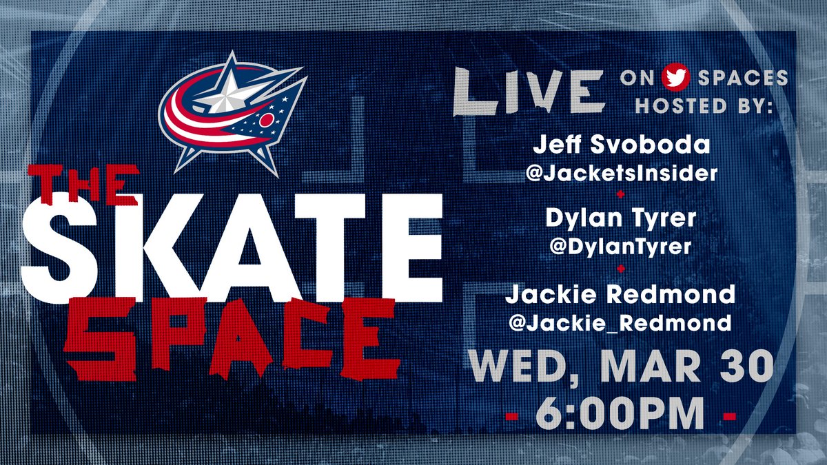 Special guest <a href="/Jackie_Redmond/">Jackie Redmond</a> joins <a href="/DylanTyrer/">Dylan Tyrer</a> &amp; <a href="/JacketsInsider/">Jeff Svoboda</a> LIVE on tonight's Skate Space! 

Don't miss out on all the fun at 6PM (ET) 🤗