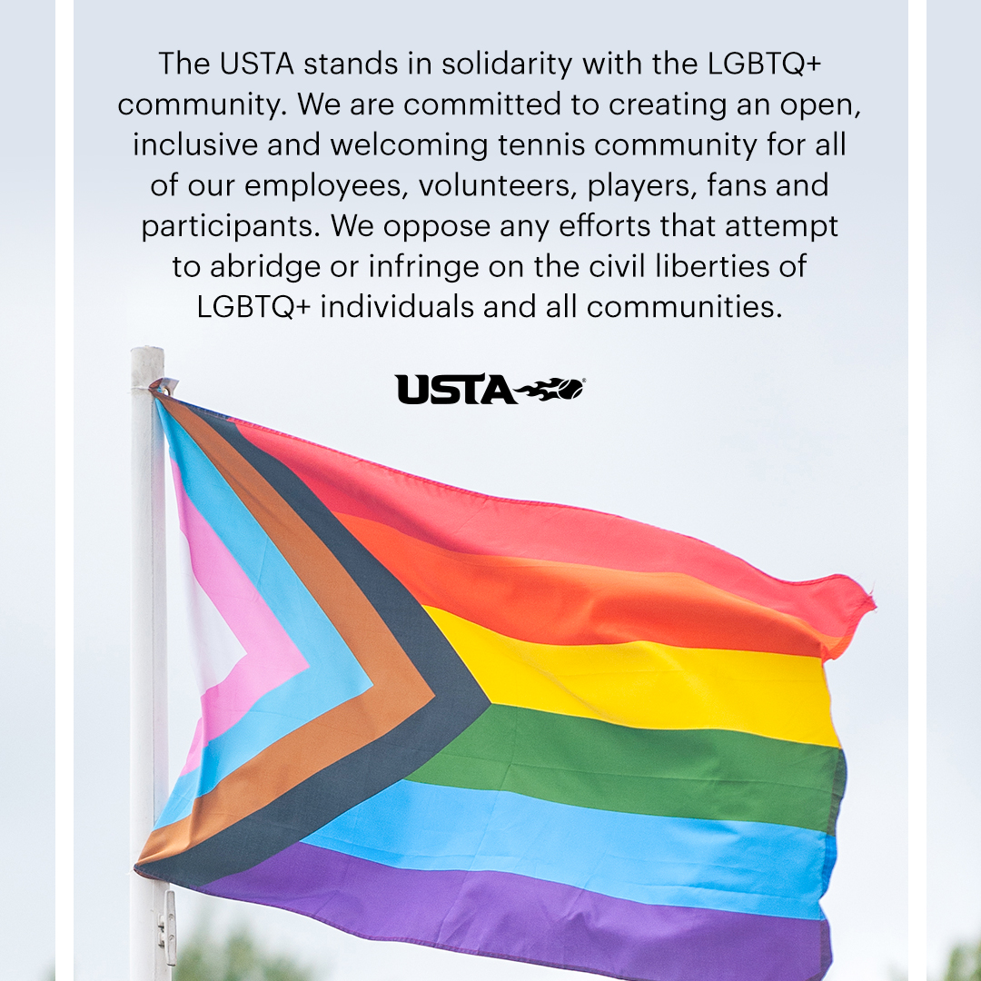 usta's tweet photo. The USTA stands in solidarity with the LGBTQ+ community. https://t.co/oqpPJRWiAJ