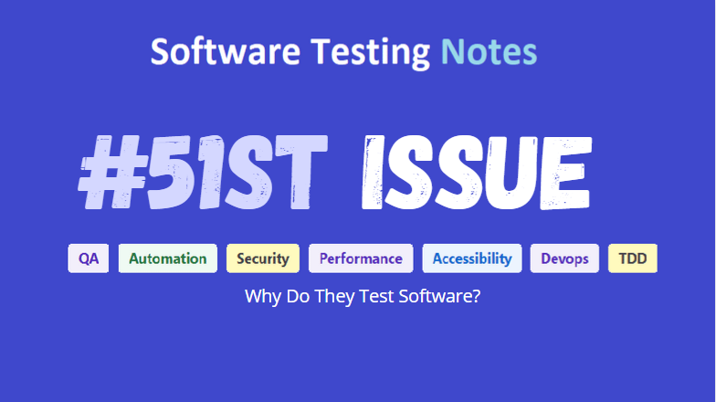TheTestingKit's tweet image. Hey! 👋
The 51st issue on #SoftwareTesting is out!
👉 softwaretestingnotes.substack.com/p/issue-51-sof…
Featuring @qahiccupps, @louise_j_gibbs, @CAkehurstRyan, @zhiminzhan, @MickeySisic, @bharath_dev_t, @testingpirate, @DevTesterBlog, @dennmart, @itstrueintheory, @askRodney and more ! 👏
#QA #testing