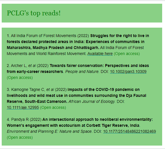 yshennan's tweet photo. So exciting to open my email and see our paper in the @PCLG_IIED top reads!

Really rewarding, and hope it's useful in driving thinking on #decolonizingconservation in Higher Education, research and practice https://t.co/I5BeqKE17E