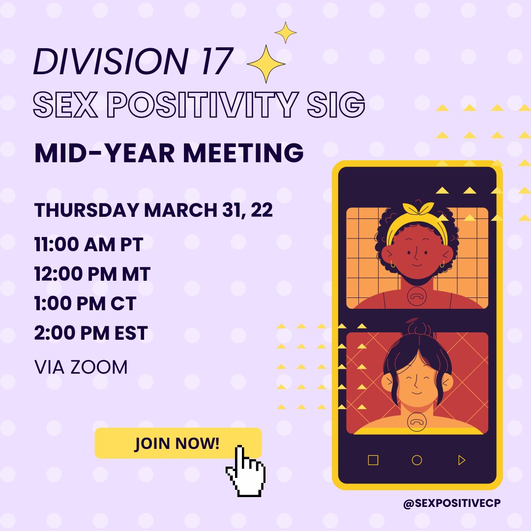 SexPositiveCP's tweet photo. Happening TOMORROW! Hope to see you all there. 

#SexPositiveCP #SexPositivity #Division17 #Div17 #APA #SexPositivitySIG #SIG #Meeting #MidYear https://t.co/upiYnUoQip