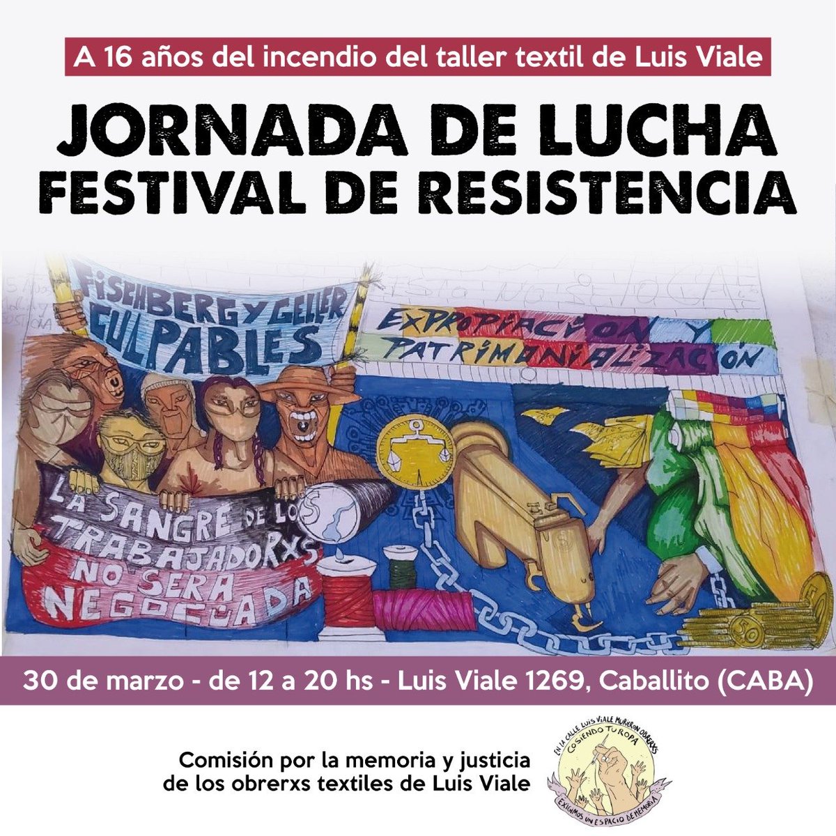Hoy JORNADA DE LUCHA - FESTIVAL DE RESISTENCIA

#EspacioDeMemoria
#Patrimonializacion