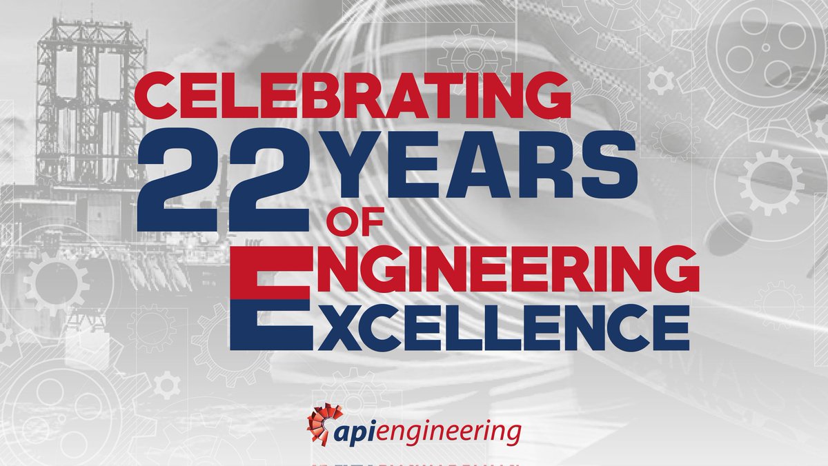 APIEngineering_'s tweet image. Today, we are celebrating 22 years of Engineering excellence!
We'd like to thank all our clients, employees, suppliers and business partners who have supported us over the years. 
Looking back, it's been a phenomenal journey of growth that leaves us feeling exceptionally proud.