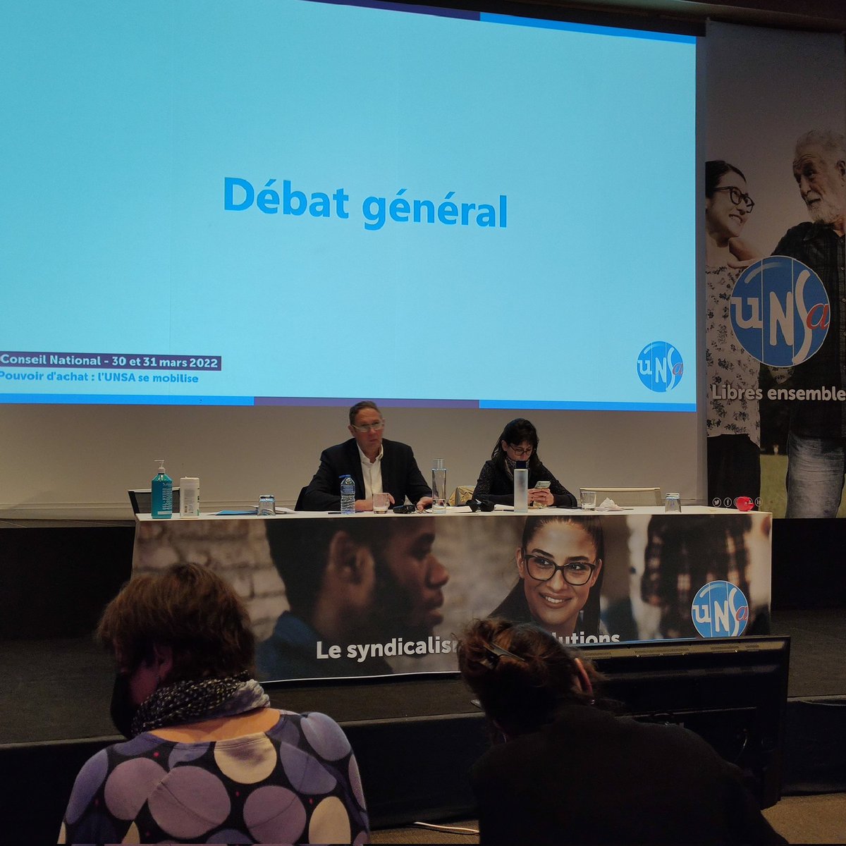 fritcat's tweet photo. Ouverture du Conseil National de l'#UNSA du 30 &amp; 31 mars 2022 par le discours de Laurent ESCURE, secrétaire général. @Chloe_Brgn BOURGUIGNON SG de l' @UnsaGrandEst intervient à la tribune au titre du débat général 😊#CnUNSA https://t.co/OKup3kYwRP