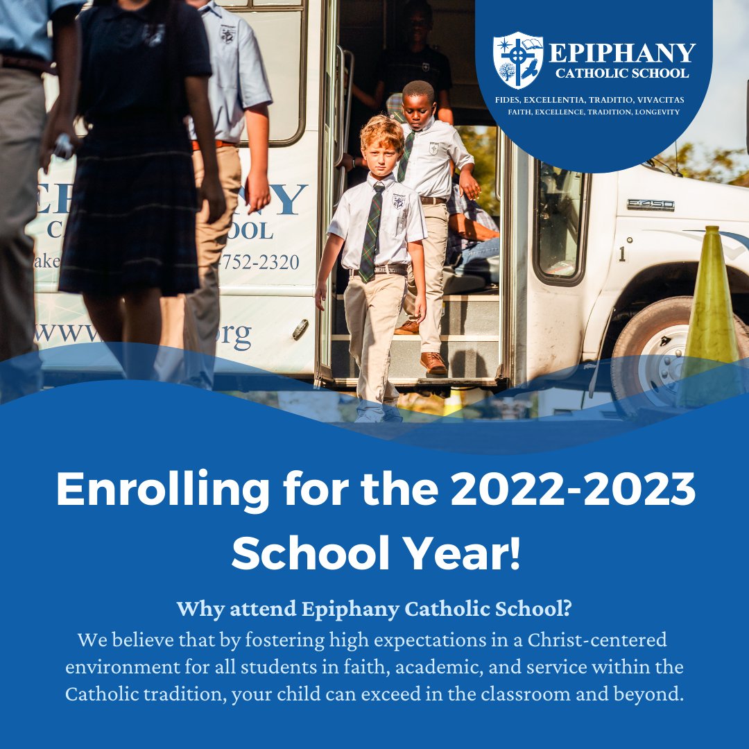 epiphanyeagles's tweet photo. 📚 ENROLLING FOR 2022-2023 SCHOOL YEAR 📚

We are now enrolling for the 2022-2023 School Year!

✨ To schedule a tour of our school or to find out more information about what scholarships are available, please give us a call at 386-752-2320. https://t.co/2QzOxJ2Kup