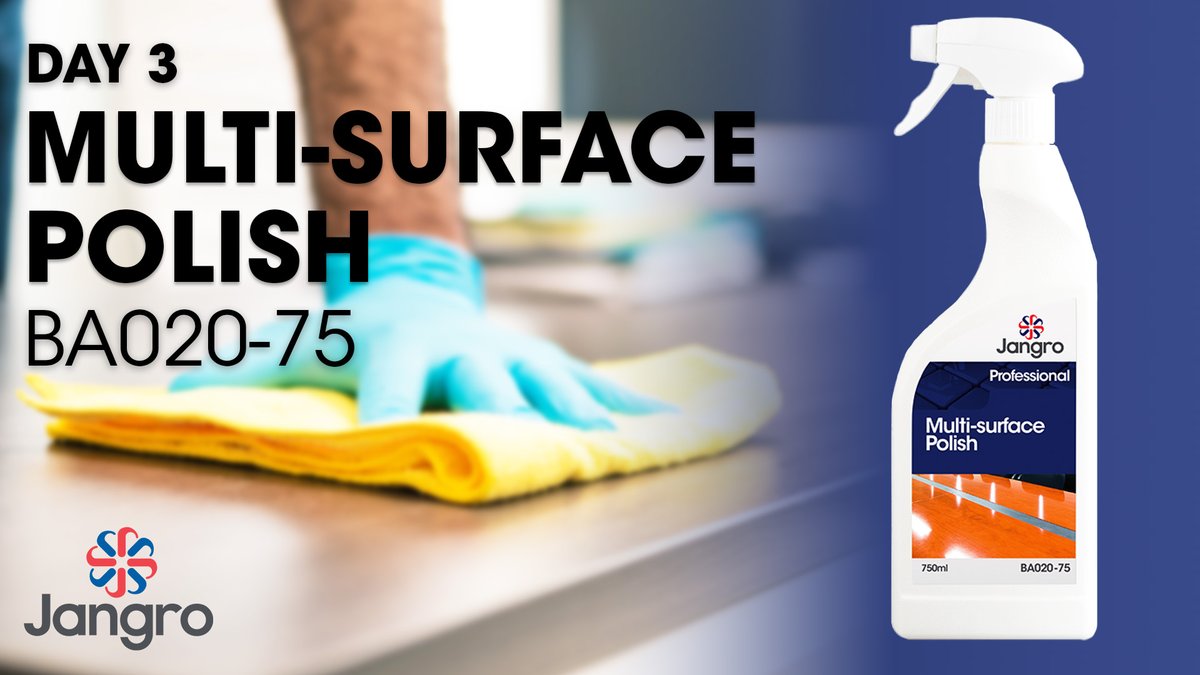 JangroLtd's tweet photo. Our multi-surface polish spray is perfect for keeping your surfaces clean and polished! With anti-static properties, it’s great to use on a variety of surfaces such as wood, veneer, laminate, glass, and many more!
#jangro #sprinclean
For more info - https://t.co/IHk6xMDiV2 https://t.co/pv5cw6HrmU