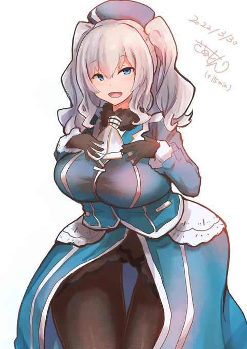 #艦これ版深夜の真剣お絵描き60分一本勝負
 #艦これ版真剣お絵描き60分一本勝負_20220330
ぱんぱ かしま その2(すみません15分超過です) 