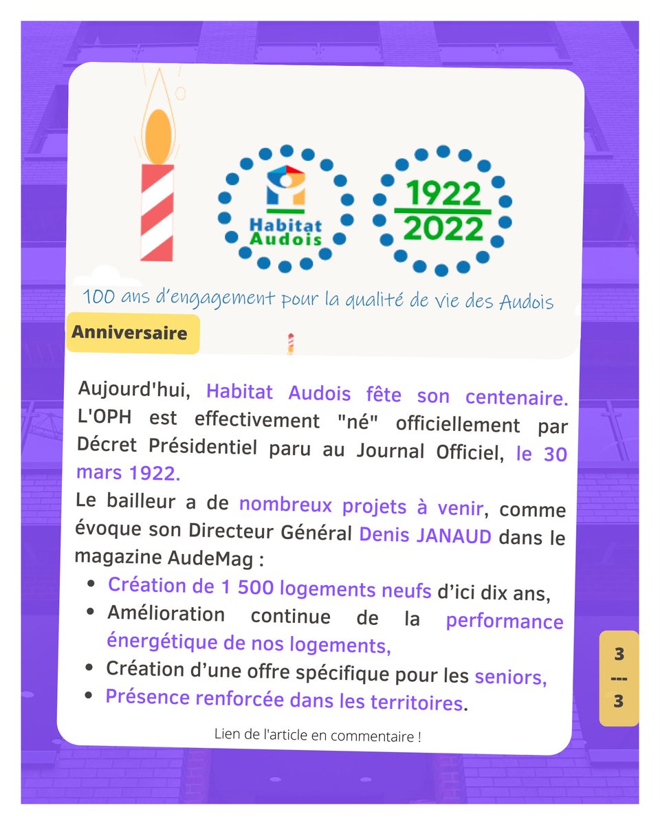 🌟 ACTUS DE LA SEMAINE - Chaque semaine, retrouvez les infos qui ont marqué le monde du #LogementSocial ! 
On continue cette semaine avec les actus de :
<a href="/BanqueDesTerr/">Banque des Territoires</a> , <a href="/HabitatReuni/">HABITAT REUNI</a> , <a href="/Eric_R_Lombard/">Eric Lombard</a> ; 
<a href="/VilogiaGroupe/">Vilogia</a>, <a href="/JPGuillon_/">Jean-Pierre Guillon</a> ; <a href="/HabitatAudois/">Habitat Audois</a>, <a href="/DenisJanaud/">Denis Janaud</a>