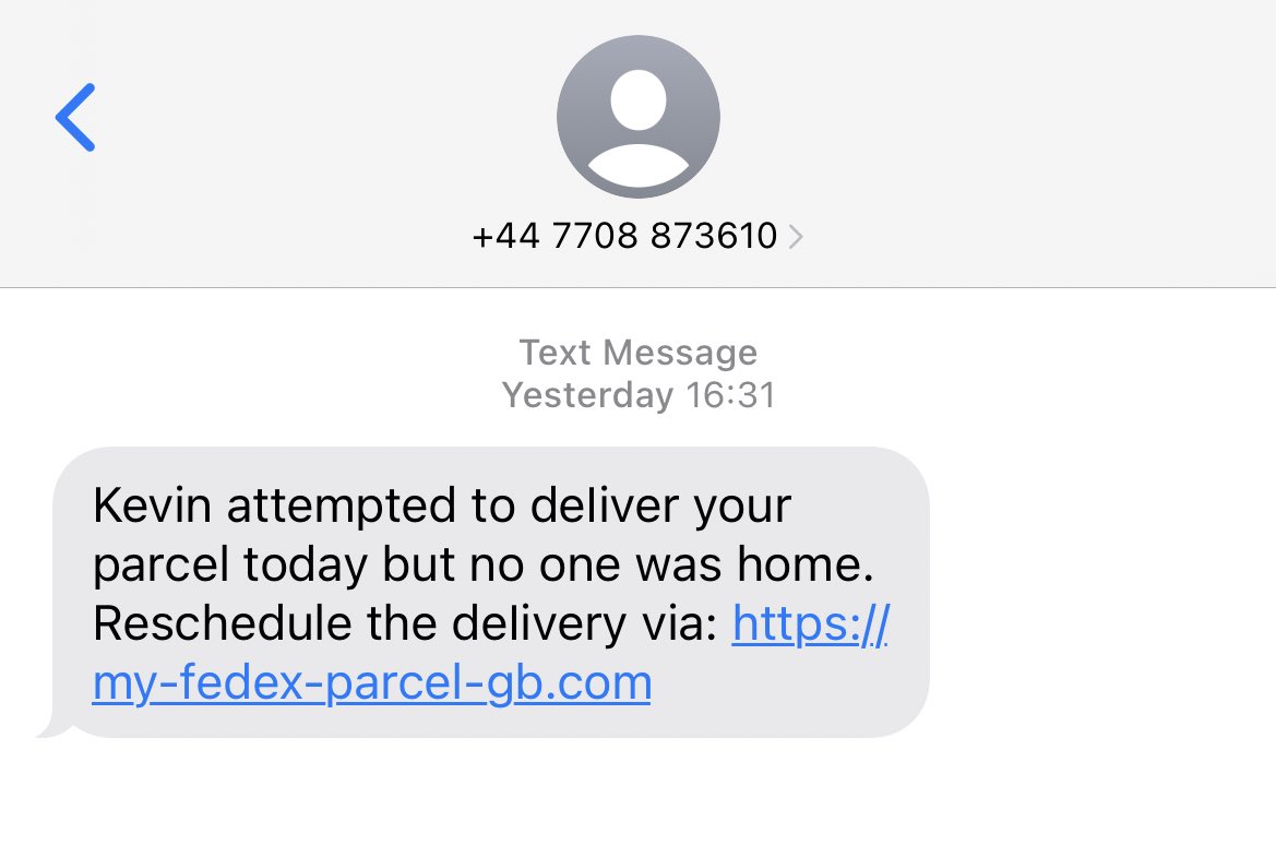 nordstudiouk's tweet photo. @FedExEurope A little scam text I thought you would like to know about 📦 Nice convincing looking website. https://t.co/a4and6Wj1S