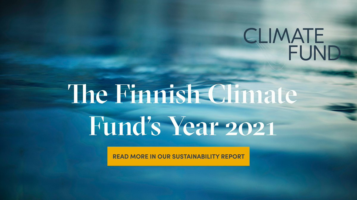Our first sustainability report describes the Finnish Climate Fund’s own and financial operations in 2021 and the responsibility principles that guide our operations. A summary in English is included.  ilmastorahasto.fi/wp-content/upl… #sustainability #financingsector