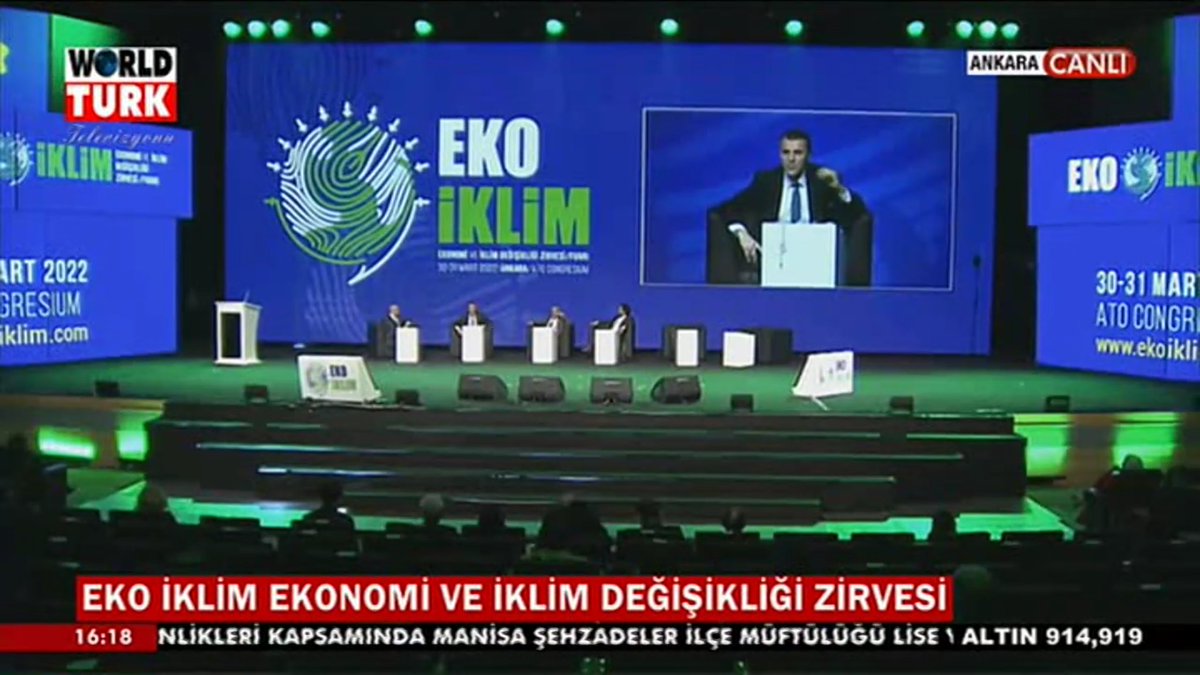 worldturktv's tweet photo. 🎥 #CANLIYAYIN📍 #Ankara 💙 
"EKO İKLİM #Ekonomi ve #İklim Değişikliği Zirvesi", ATO Congresium'da devam ediyor..
🌐 YAYIN
📡#Türksat4A, #D_Smart 278.Kanal
👉 https://t.co/DdNwfuZhSZ

📡Dünyanızın Televizyonu W🌍RLD TURK
@ATOkurumsal @DostBoya @eko_iklim @GurselBaran https://t.co/UGCE4JTh2e