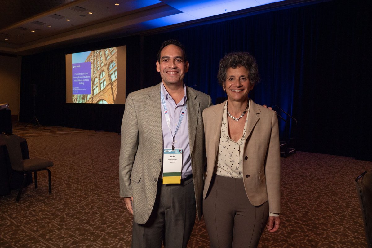 MDRC_News's tweet photo. Two @APPAM_DC Presidents: MDRC's John Martinez and Sherry Glied @NYUWagner at Sherry's Presidential Address event at #2021APPAM https://t.co/hnvvEtYF5x