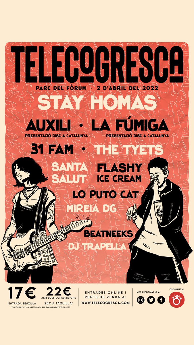 Això és en 3 dies!!!!!!! <a href="/stayhomas/">STAY HOMAS</a> <a href="/Auxili_Band/">AUXILI</a> @LaFumigaBand <a href="/thetyets/">The Tyets ☕️ CAFÈ PELS MÉS CAFETEROS</a> <a href="/31FAM_/">31 FAM</a> @SantaSalut <a href="/flashy_icecream/">flashy ice cream</a> <a href="/SaraLos91/">Sara López Gil</a> <a href="/djMireiaDG/">MIRΞIΔ DG</a>