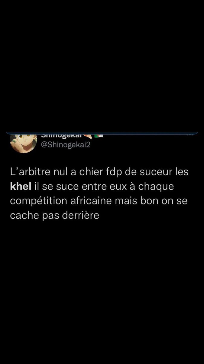 StellaKamnga's tweet photo. . @GuiraudInd j’ose croire que dans votre lutte contre le #Racisme vous allez naturellement condamner le fait que certains algériens insultent tellement les camerounais parce qu’ils ont perdus le match d’hier que le mot raciste #khel est en tendance Twitter ?! #ALGCAM #ALGCMR 🙇🏽‍♀️ https://t.co/KRhpejGQQ1