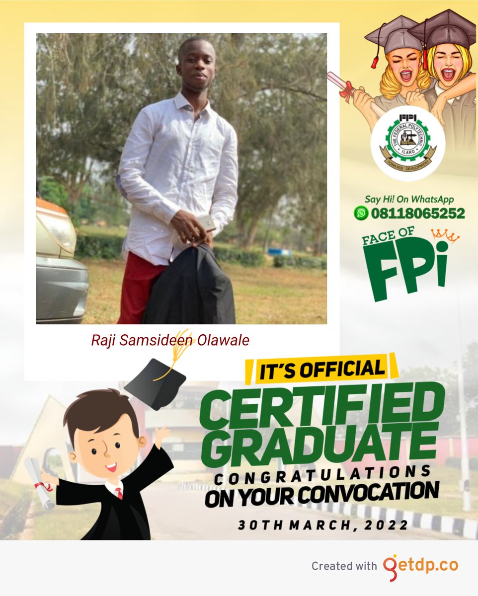 afrikonxepts's tweet photo. Congratulations to all FPI class of 2020 and 2021. Greater heights awaits you all.
@Fpi_Tv #fpiconvocation @PolyIlaro
@_mide0 https://t.co/NAnSiVJYlQ