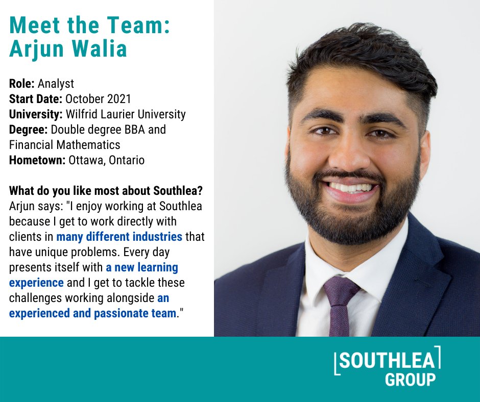 Our team is growing. Welcome Arjun! #southlea #welcome #team