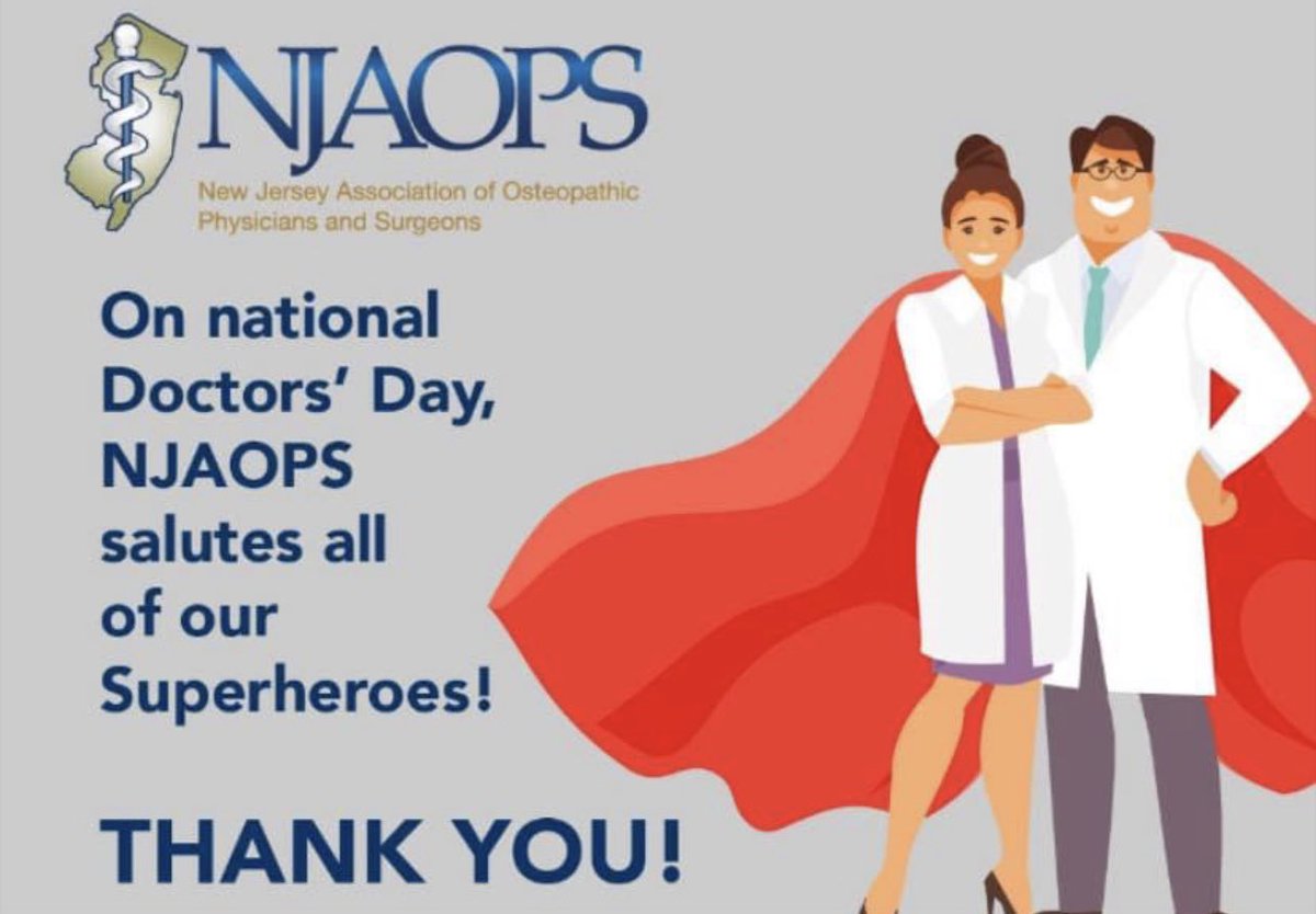 njosteopathic's tweet photo. Happy #NationalDoctorsDay 🥼🩺 Thank you for all that you DO! #theDOdifference #njaops #osteopathicmedicine https://t.co/ncNusOnoUN