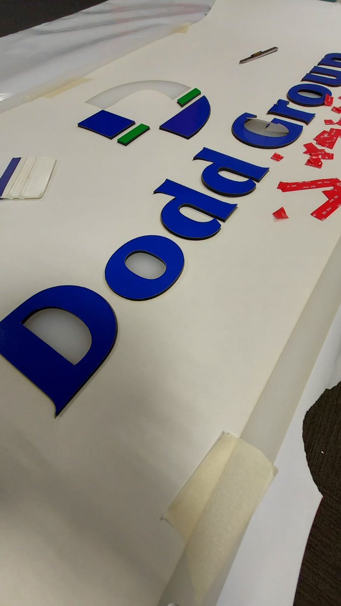 EliteSigns's tweet photo. Putting the final touches to a series of #signage projects and here's a #sneakpeek of some #colourmatched #flatcutletters being applied for #doddgroup.
@BSGAUK
@Metamarkuk https://t.co/snuTgYQA4X