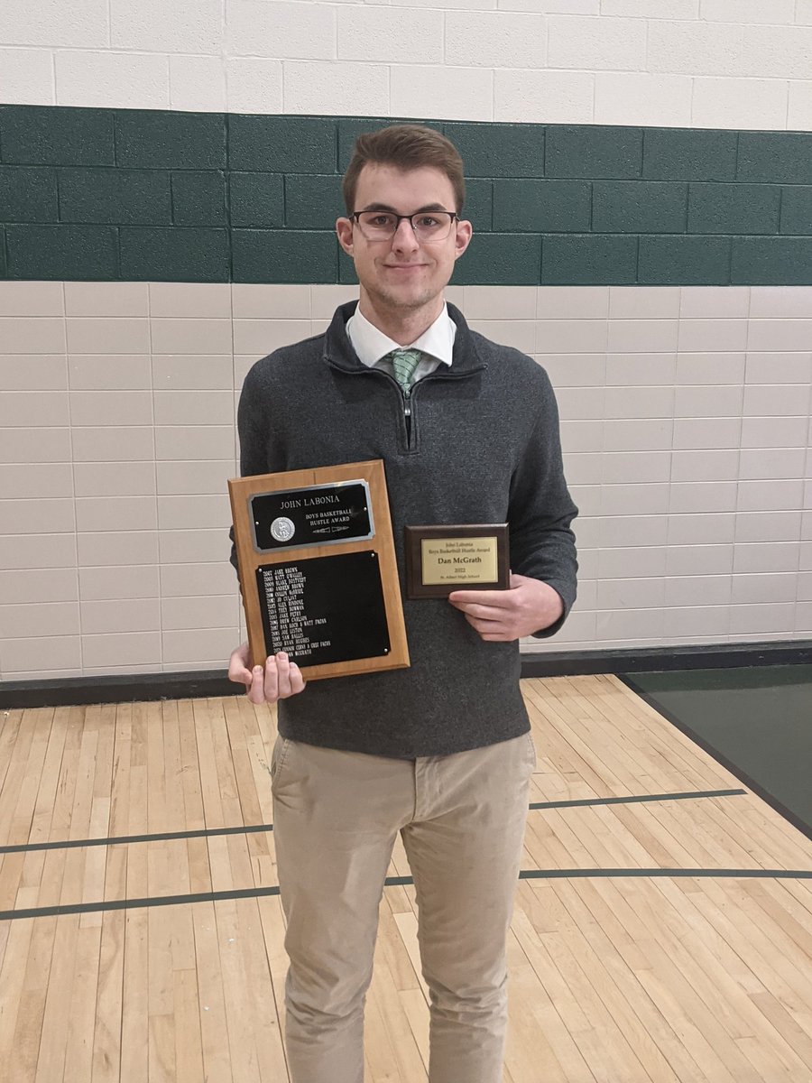 Successful Falcon basketball banquet Sunday. Congrats to Carter White &amp; Colin Lillie for winning the Dutch Robinson MVP award! Also Dan McGrath for winning the John Labonia Mr Hustle award! Huge congratulations to the Falcons for winning their 5th District Championship in a row!