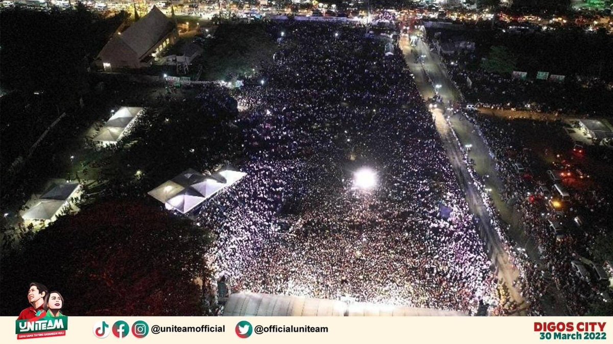 hauntvaldez's tweet photo. Digos City! Just wow... Wow... ✌️👊🇵🇭

#UNiTeamBBMSARA
#DigosCity
#BBMSARA2022
#Uniteam2022
#BBMSaraUNITEAM https://t.co/FPRQxK57kI
