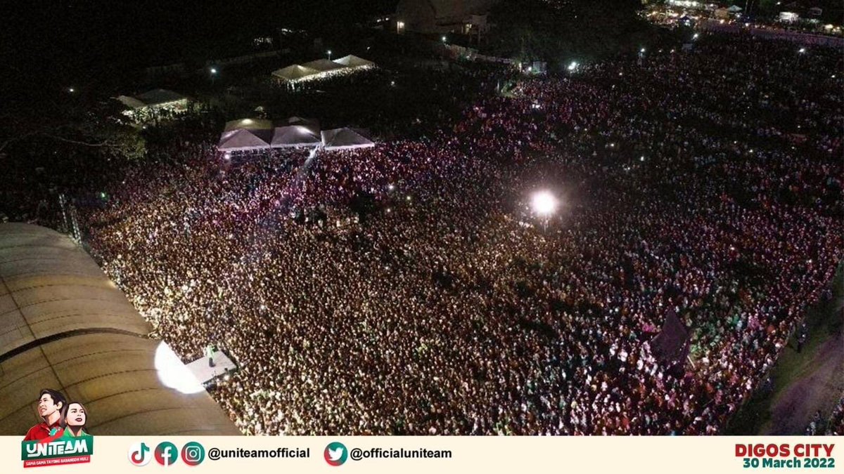 hauntvaldez's tweet photo. Digos City! Just wow... Wow... ✌️👊🇵🇭

#UNiTeamBBMSARA
#DigosCity
#BBMSARA2022
#Uniteam2022
#BBMSaraUNITEAM https://t.co/FPRQxK57kI