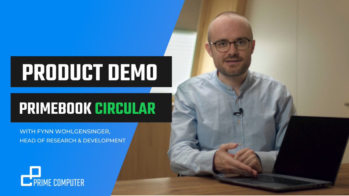 PrimeComputerCH's tweet photo. Taking #SustainableIT to the Next Level!
Watch our Head of R&D, Fynn, give a detailed intro to our new PrimeBook Circular. Learn more about #CircularModularity & the credit card-sized card in it holding RAM, SSD, Processor, Wi-Fi, Bluetooth etc: https://t.co/5l2oPCLGfX
#greenIT https://t.co/WcRPt9RMJ5