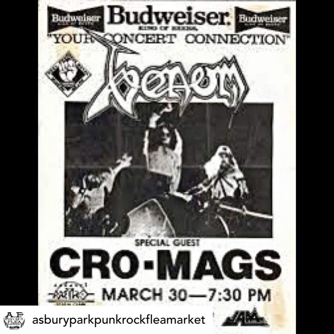 realcromags's tweet photo. This happened 3/30/86
🔥🔥🔥
• @asburyparkpunkrockfleamarket 3/30/86 On this date in 1986 Venom at The Metro in Chicago with Cro-Mags. #venom #cromags #metalshowflyers #APPRFM #asburyparkpunkrockfleamarket #asburypark #punkrockfleamarket #punkrock #jointhefamily https://t.co/sZVQZmbiJP
